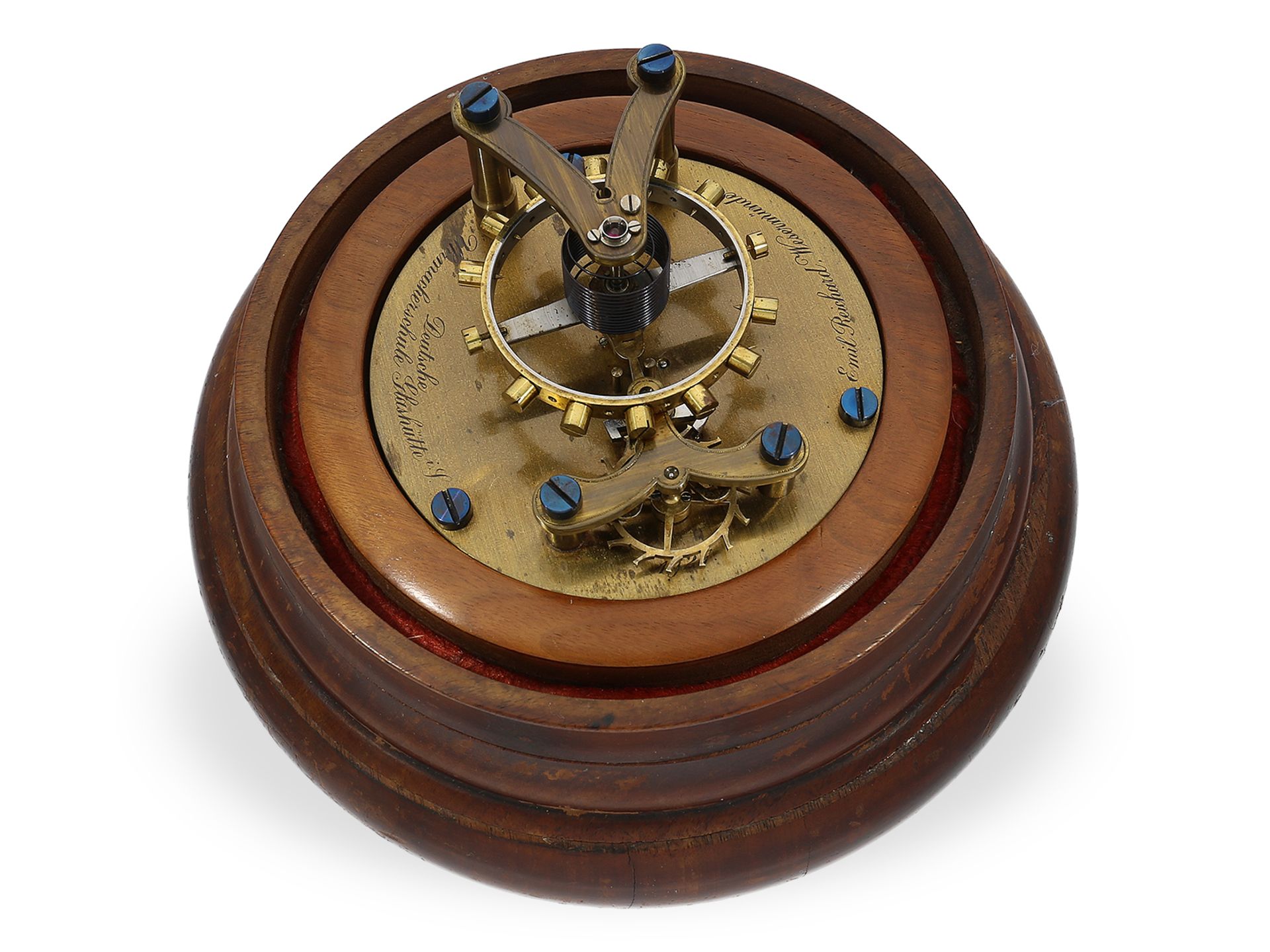 Glashütter Schuluhr, Gangmodell eines Glashütter Ankerchronometers mit zylindrischer Spirale, Emil R - Bild 4 aus 4