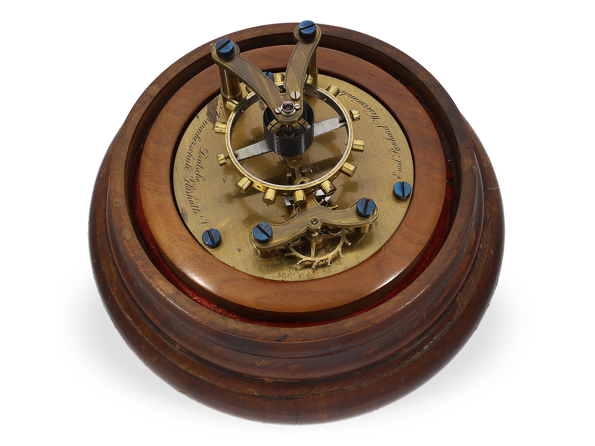 Glashütte school watch, escapement model of a Glashütte Ankerchronometer with helical hairspring, Em - Image 4 of 4