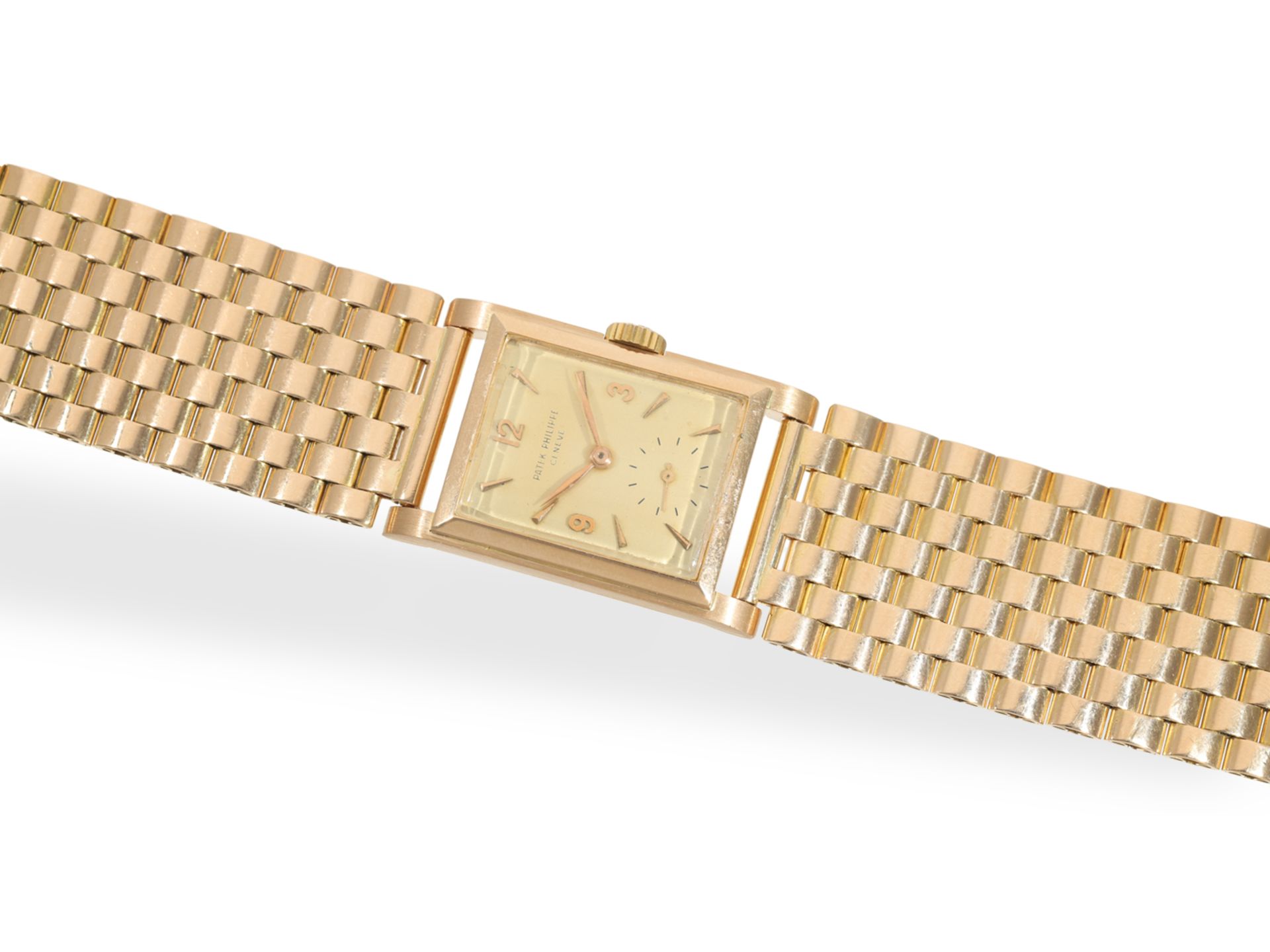 Wristwatch: very large pink gold Patek Philippe men's watch, ca. 1950, No. 970684 - Image 4 of 7