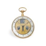 Extrem seltene Taschenuhr mit 4 Automaten "Punchinello", verm. Genf um 1810