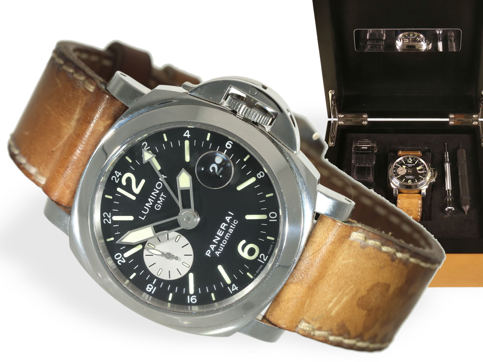 Wristwatch: Chronometer Panerai Luminor GMT REF. OP 6761, No. 0001, full set from 2013