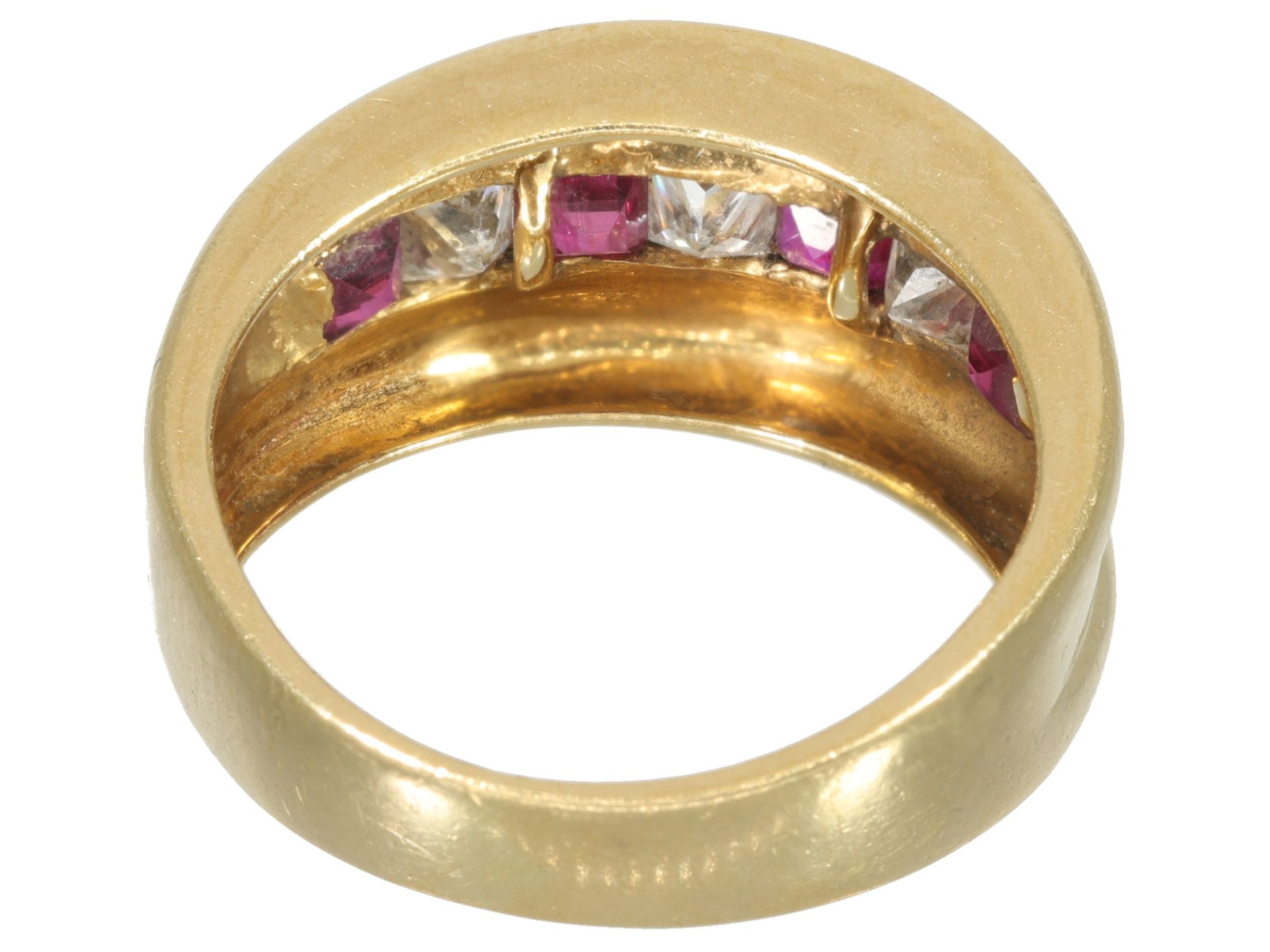 Ring: hochwertiger Wempe- Ring mit Edelsteinbesatz, 18K Gold - Bild 4 aus 4