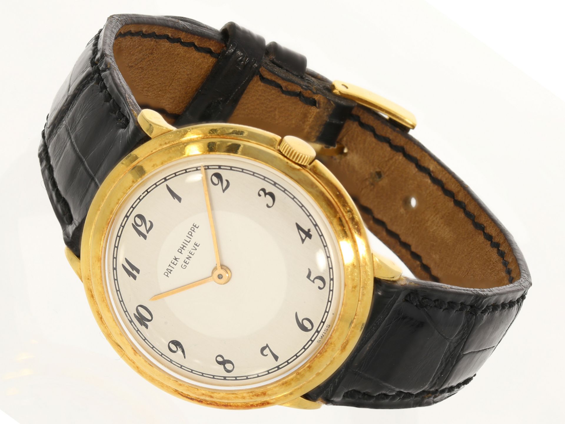 Armbanduhr: frühe Patek Philippe Calatrava Ref. 2501, 18K Gold, 1950er