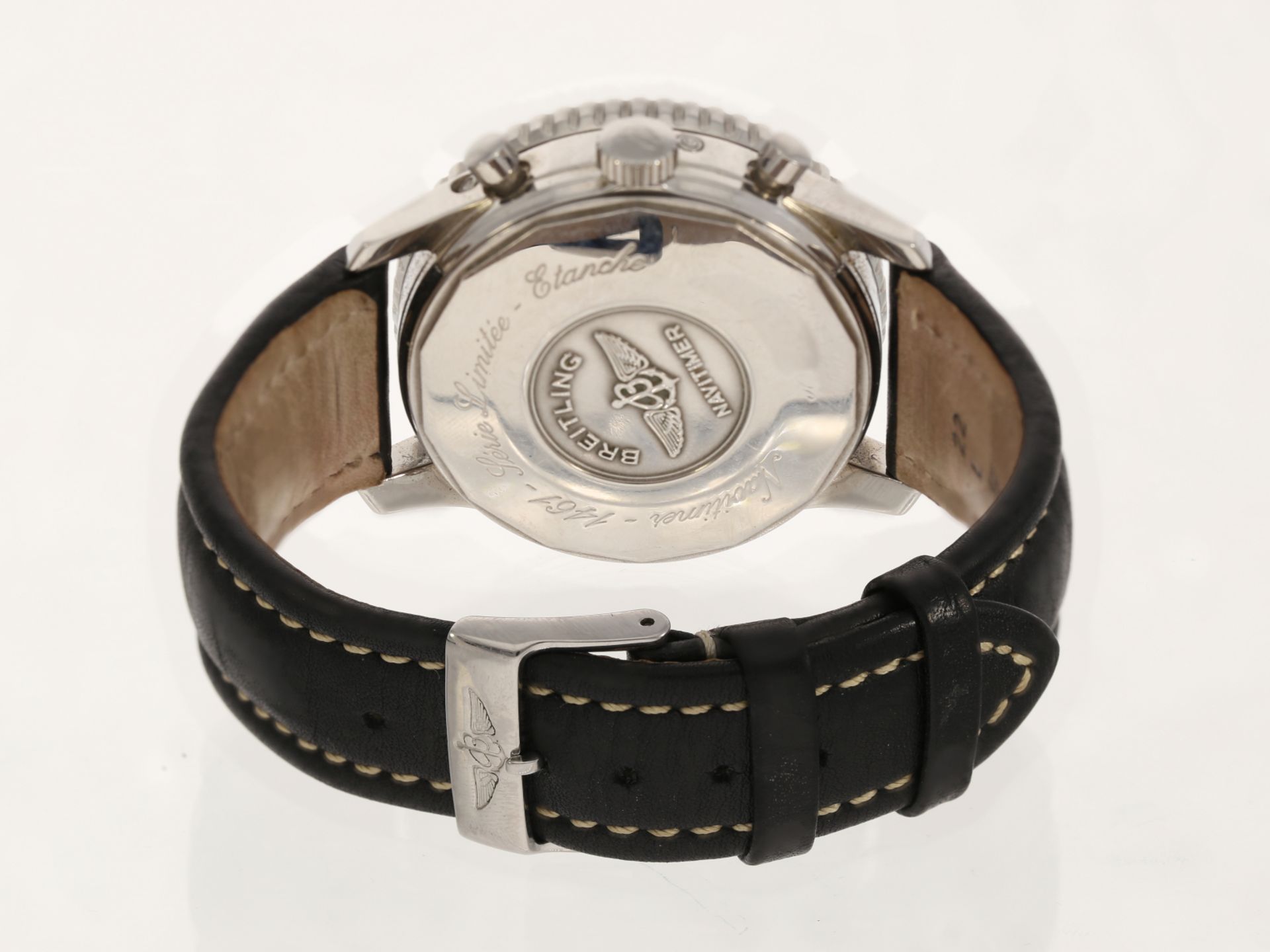 Armbanduhr: Breitling Navitimer 1461 Chronograph in Stahl, Re. A19022, limitiert No. 164/250 - Bild 3 aus 6