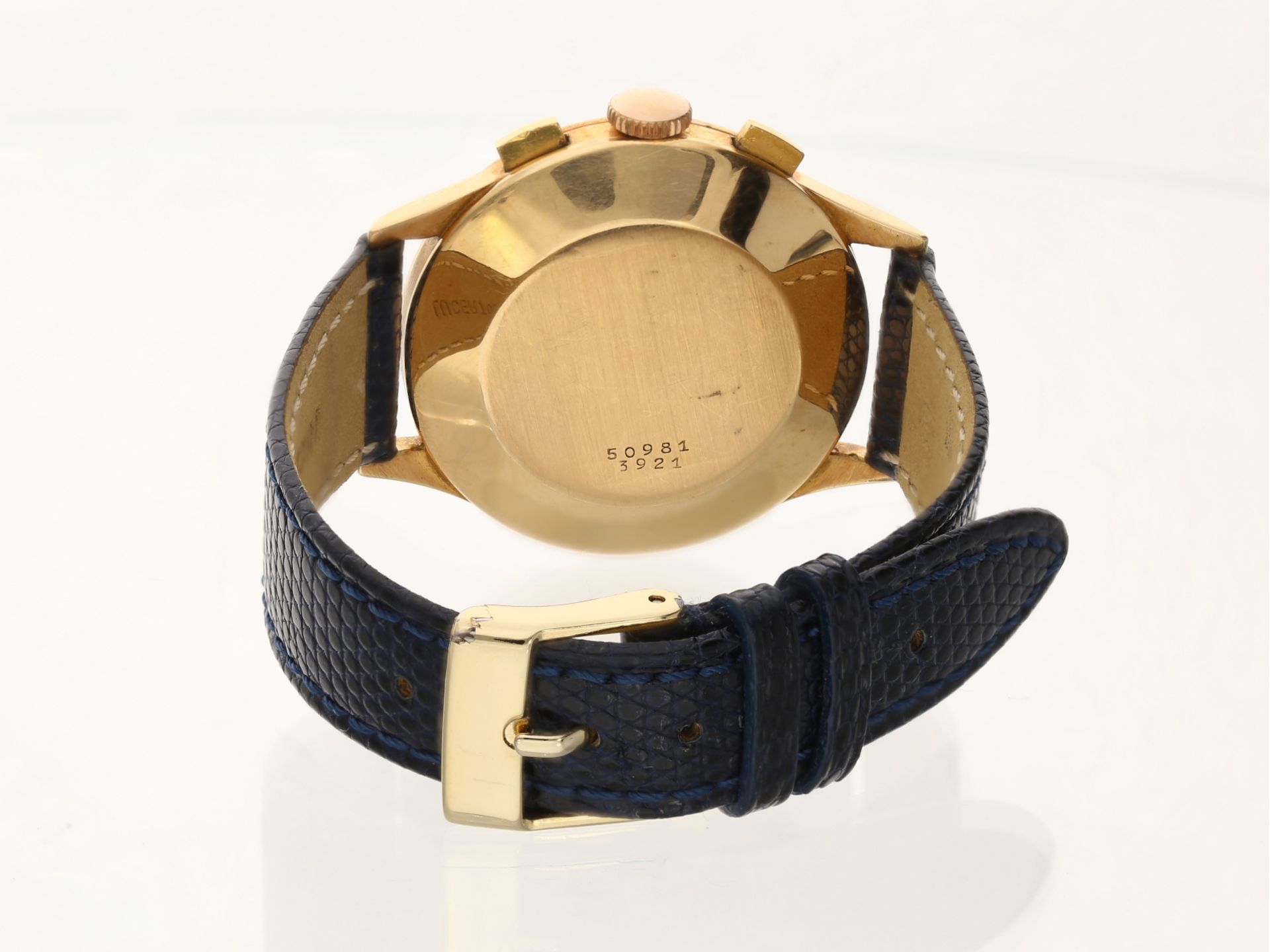 Armbanduhr: schöner, großer Chronograph von Baume & Mercier Geneve in 18K Gold, Ref.3921, 1950er - Bild 3 aus 5