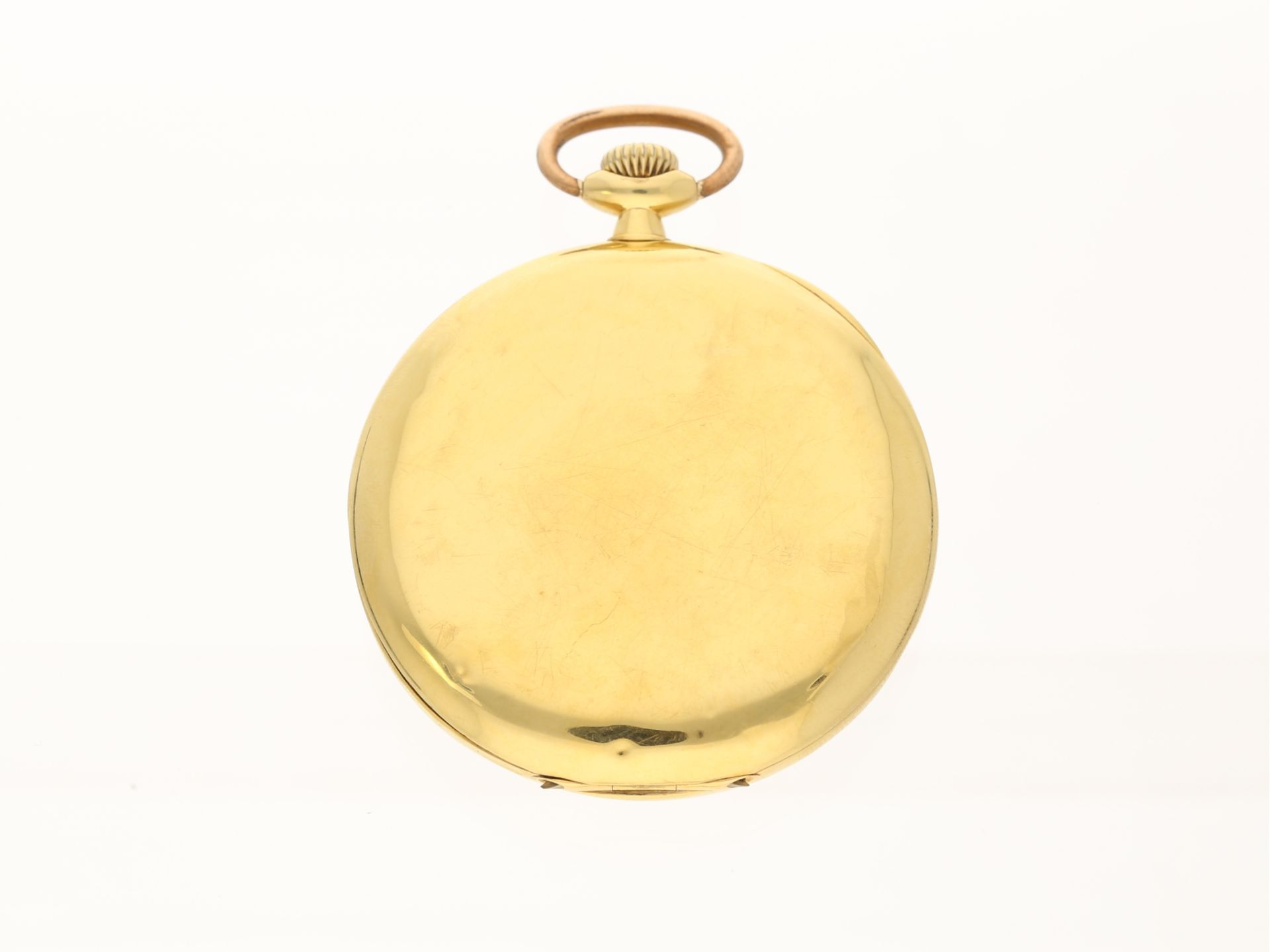 Taschenuhr: 18K Gold Omega Taschenuhr mit vergoldetem Zifferblatt, Schweiz, ca. 1935 - Image 2 of 5