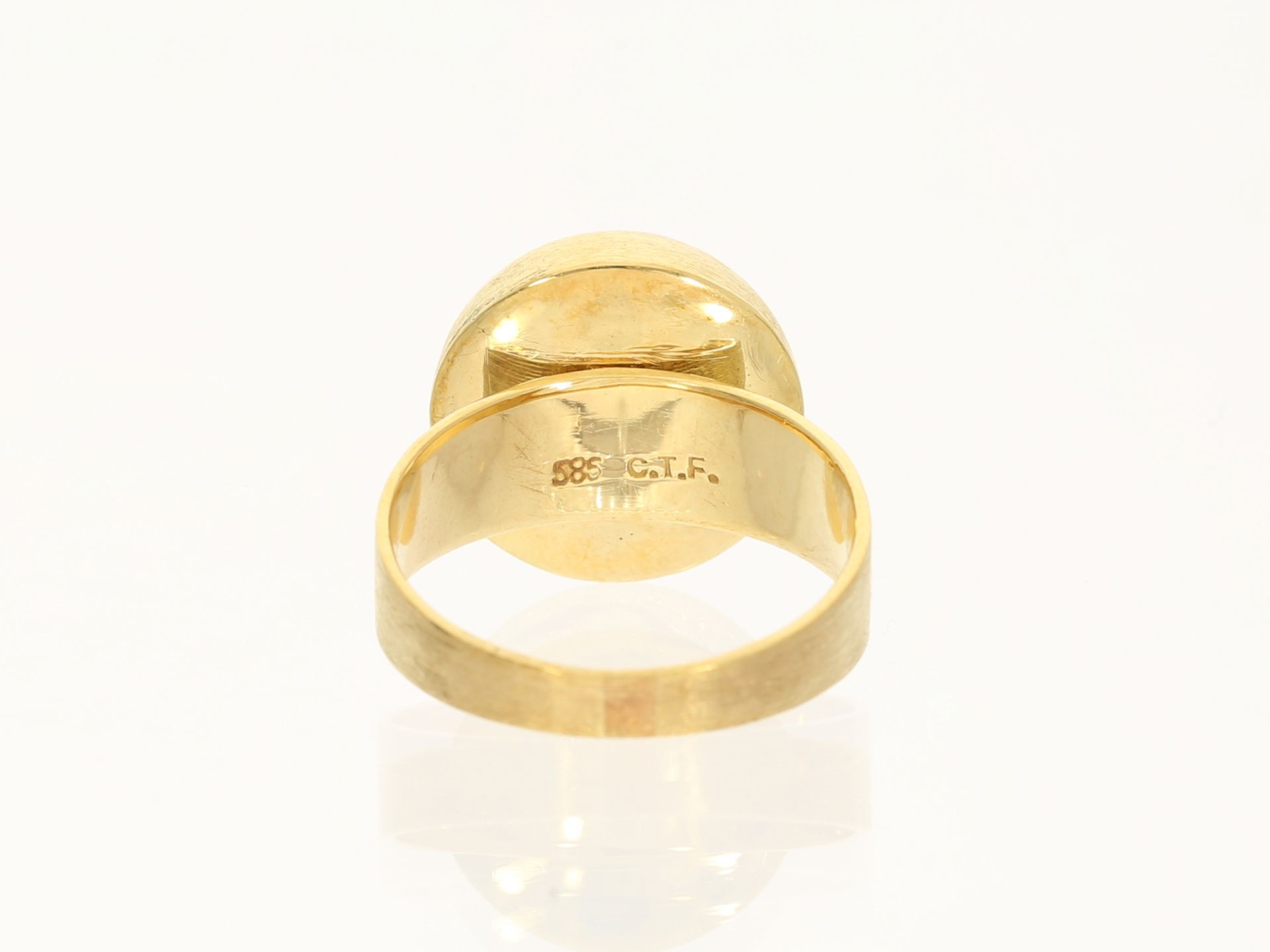Ring: gelbgoldener Designer-Goldschmiedering "Halbkugel" - Image 3 of 3