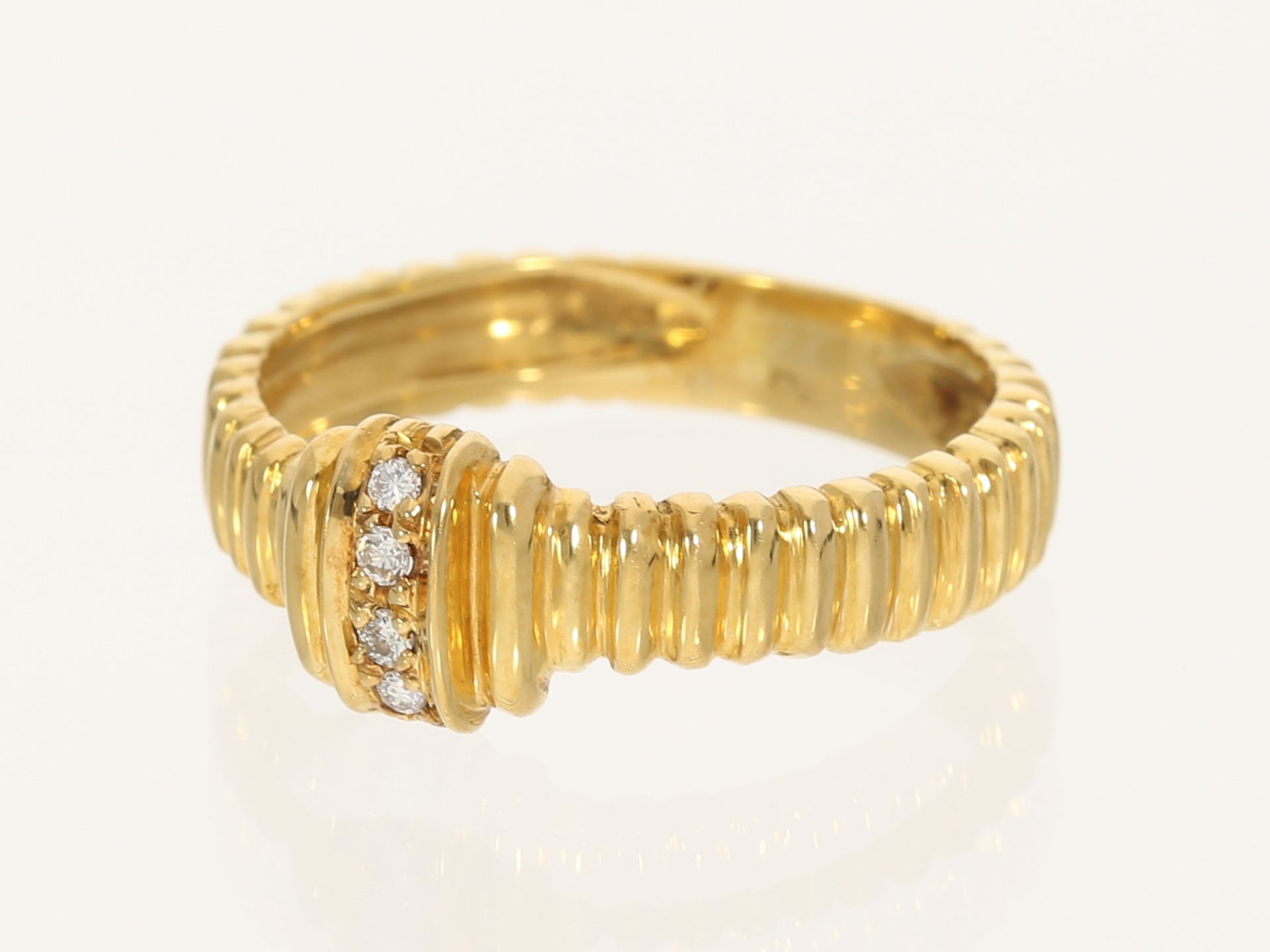 Ring: ausgefallen gefertigter Brillant/Goldschmiedering im Cartier Stil - Bild 2 aus 3
