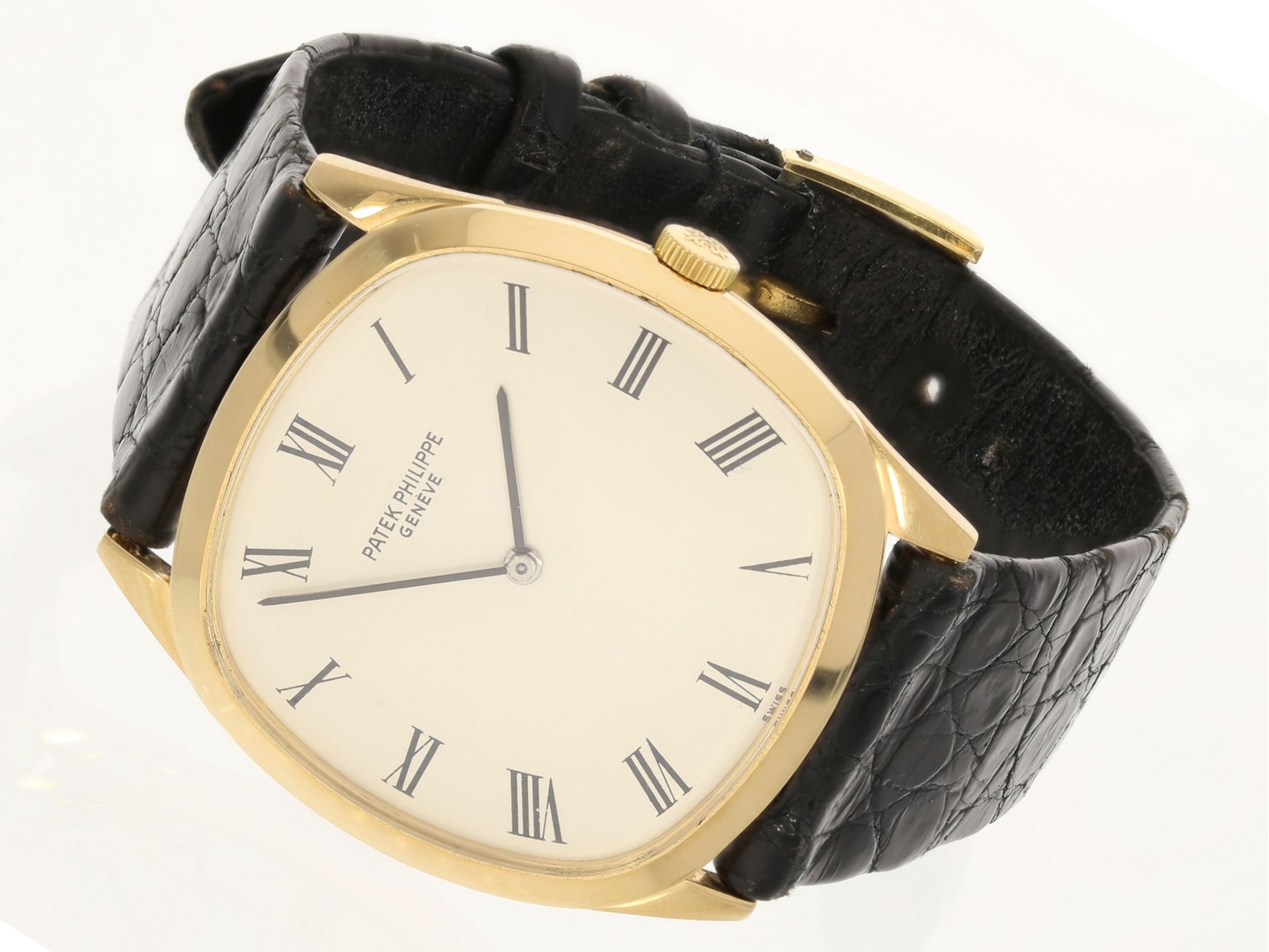 Armbanduhr: große 18K Gold Patek Philippe Ellipse, Ref. 3544, ca. 1970