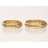 Ring: Paar Trauringe von 1951, 14K Gold