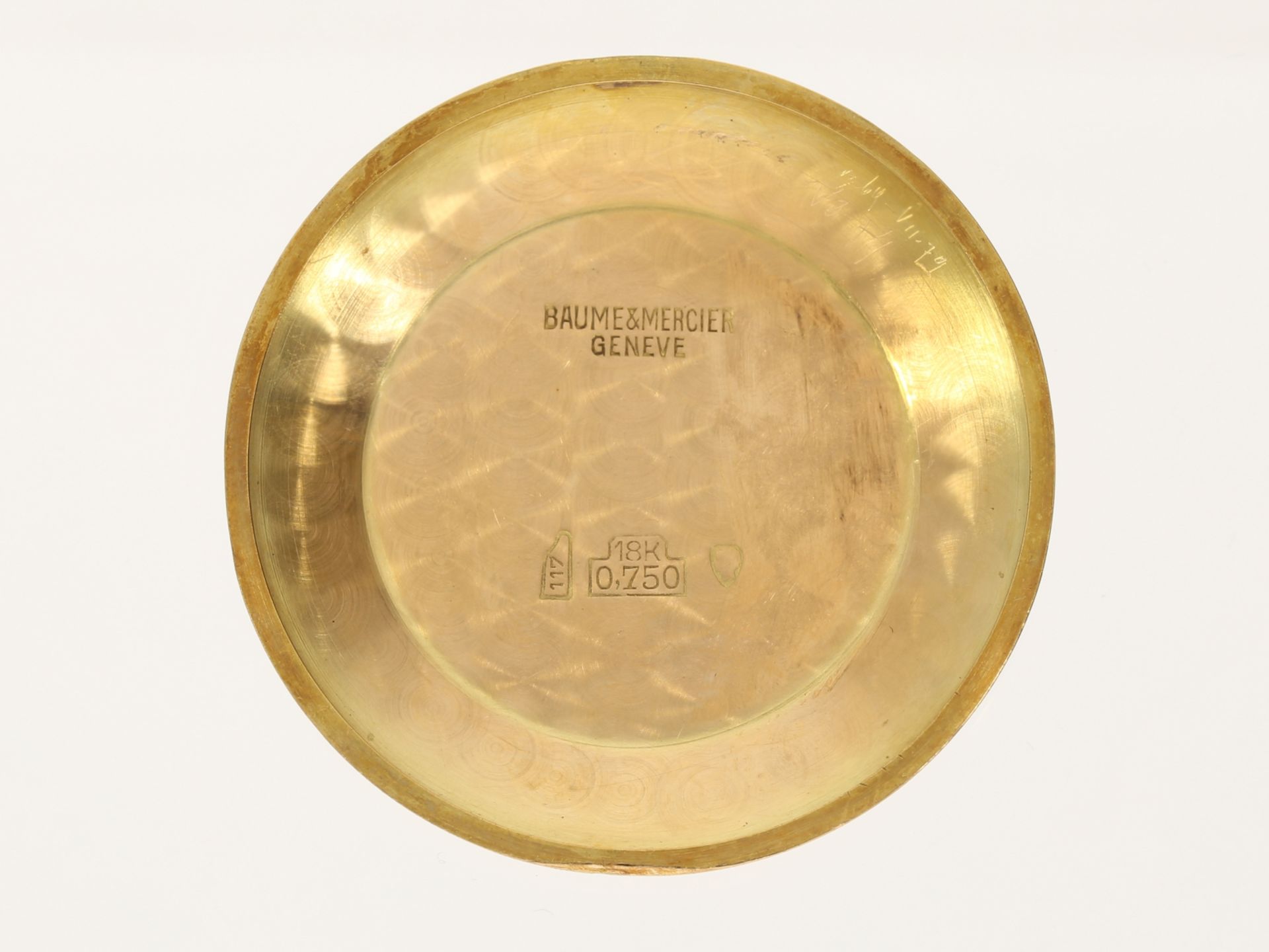 Armbanduhr: schöner, großer Chronograph von Baume & Mercier Geneve in 18K Gold, Ref.3921, 1950er - Bild 5 aus 5