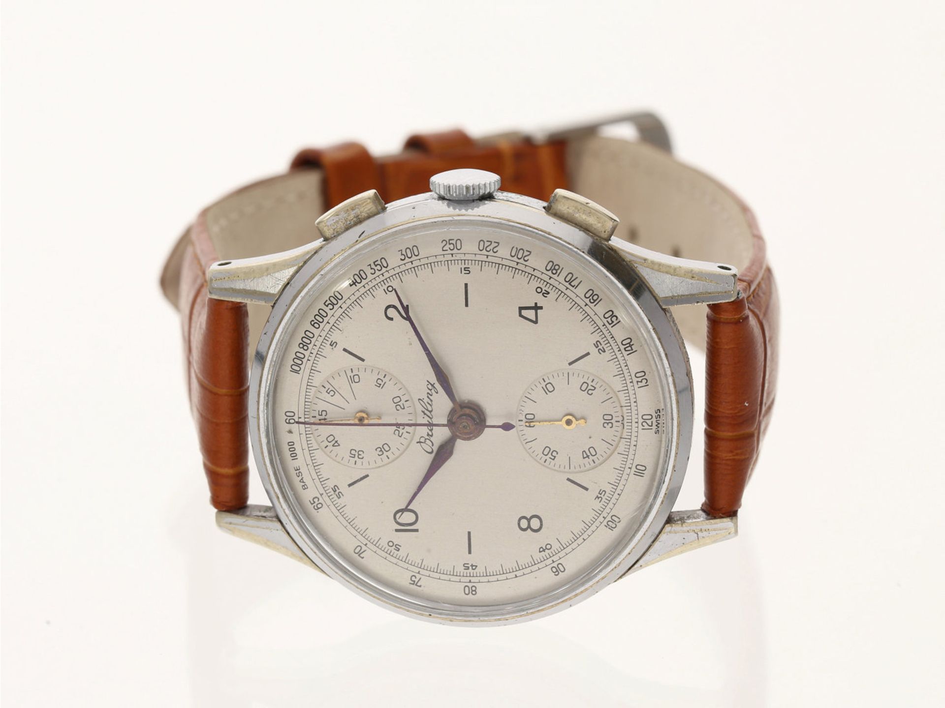 Armbanduhr: schöner großer vintage Chronograph von Breitling, Ref. 178, Stahl/Metall, 1960er
