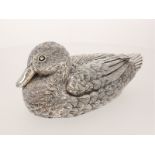 Silberfigur: detaillierte Figur "Ente", Sterlingsilber