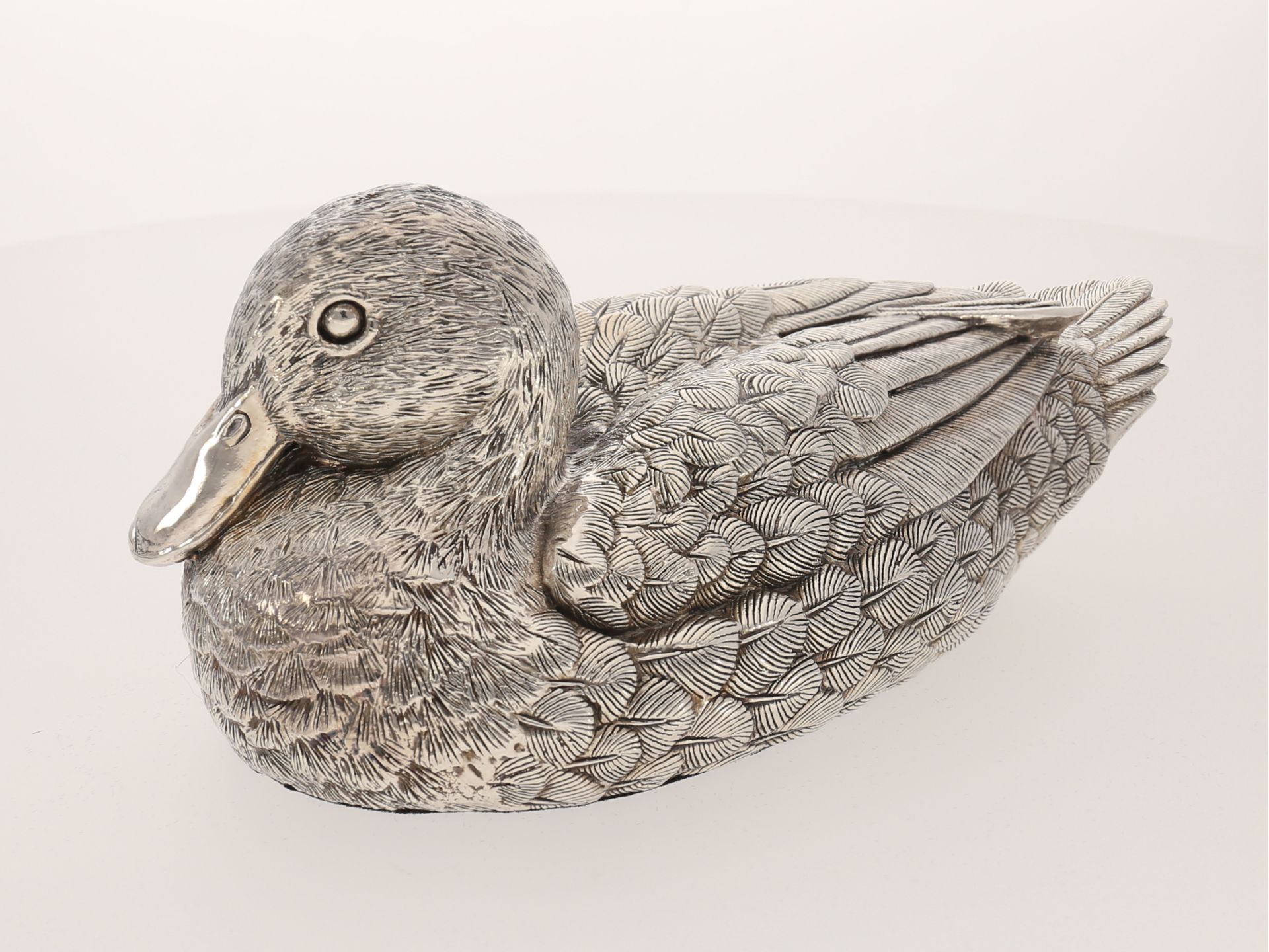 Silberfigur: detaillierte Figur "Ente", Sterlingsilber