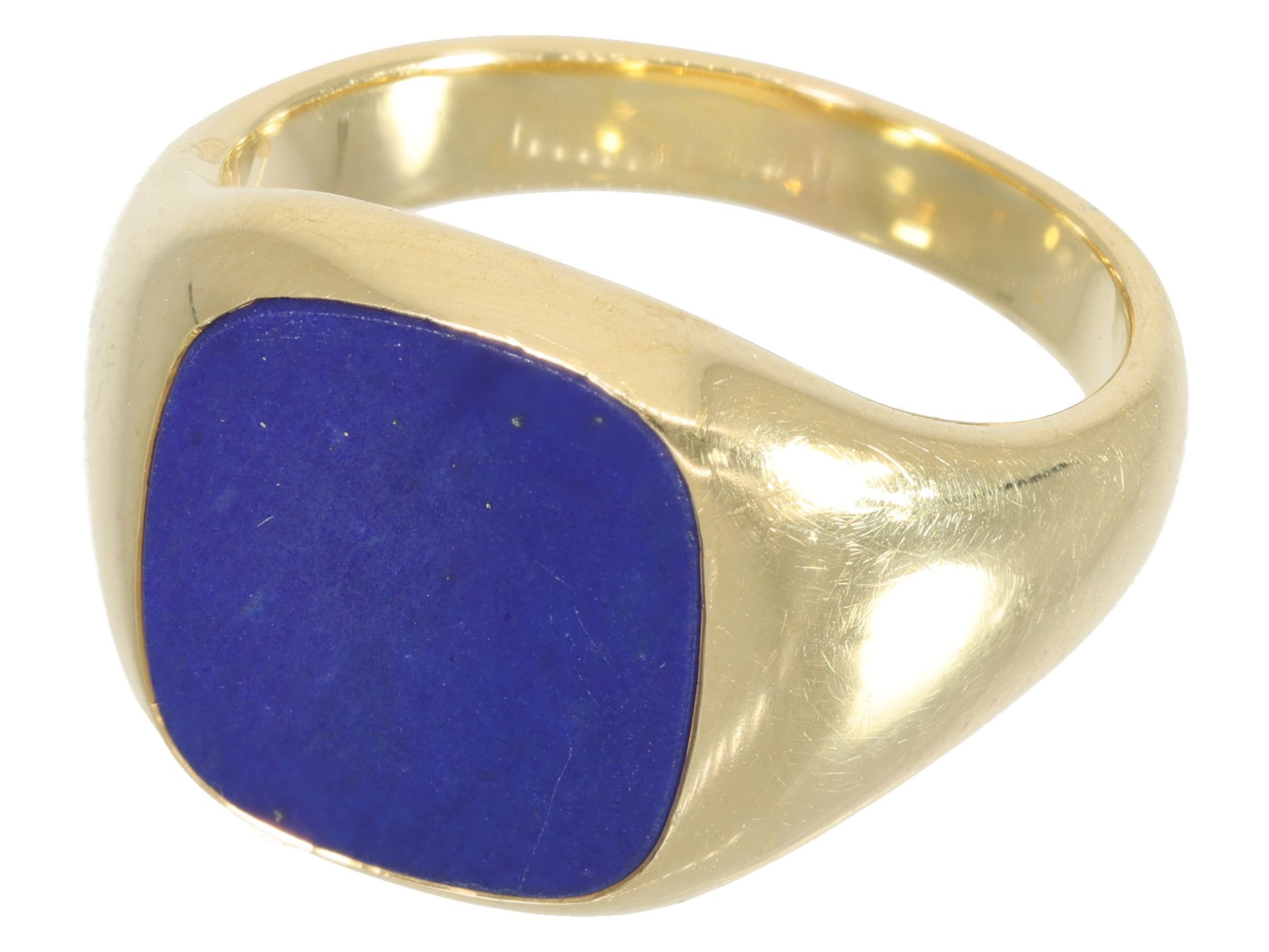 Ring: ehemals teurer, massiver Siegelring mit Lapislazuli, Wempe, 18K Gold - Bild 2 aus 4