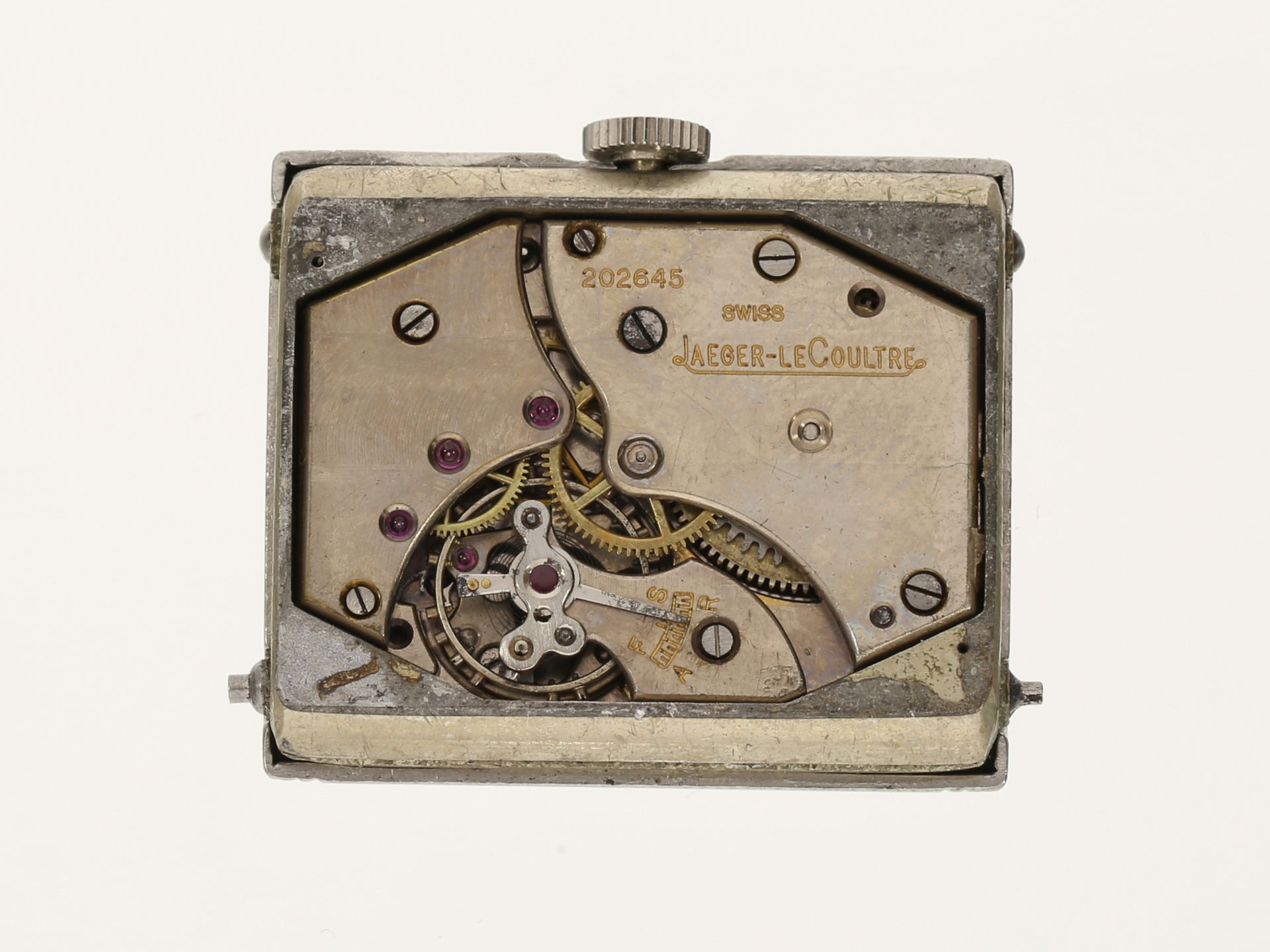 Armbanduhr: sehr frühes Modell der Jaeger-LeCoultre Reverso in Stahl, ca. 1930 - Bild 4 aus 5