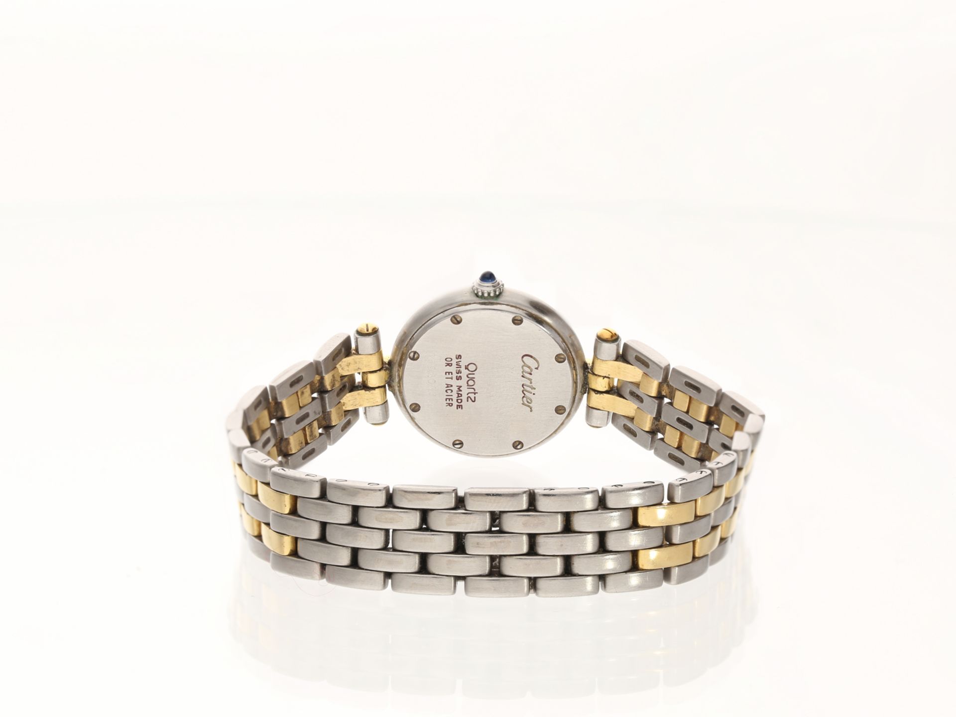 Armbanduhr: klassische Cartier Panthère Vendôme, Stahl/Gold, 90er Jahre - Image 3 of 3