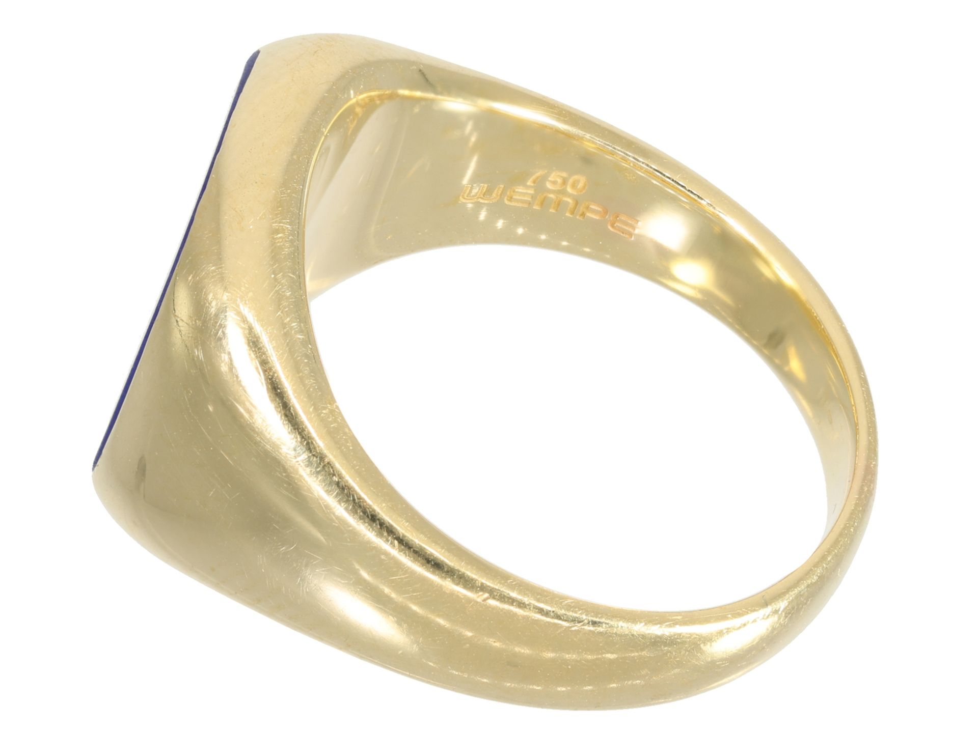 Ring: ehemals teurer, massiver Siegelring mit Lapislazuli, Wempe, 18K Gold - Bild 4 aus 4