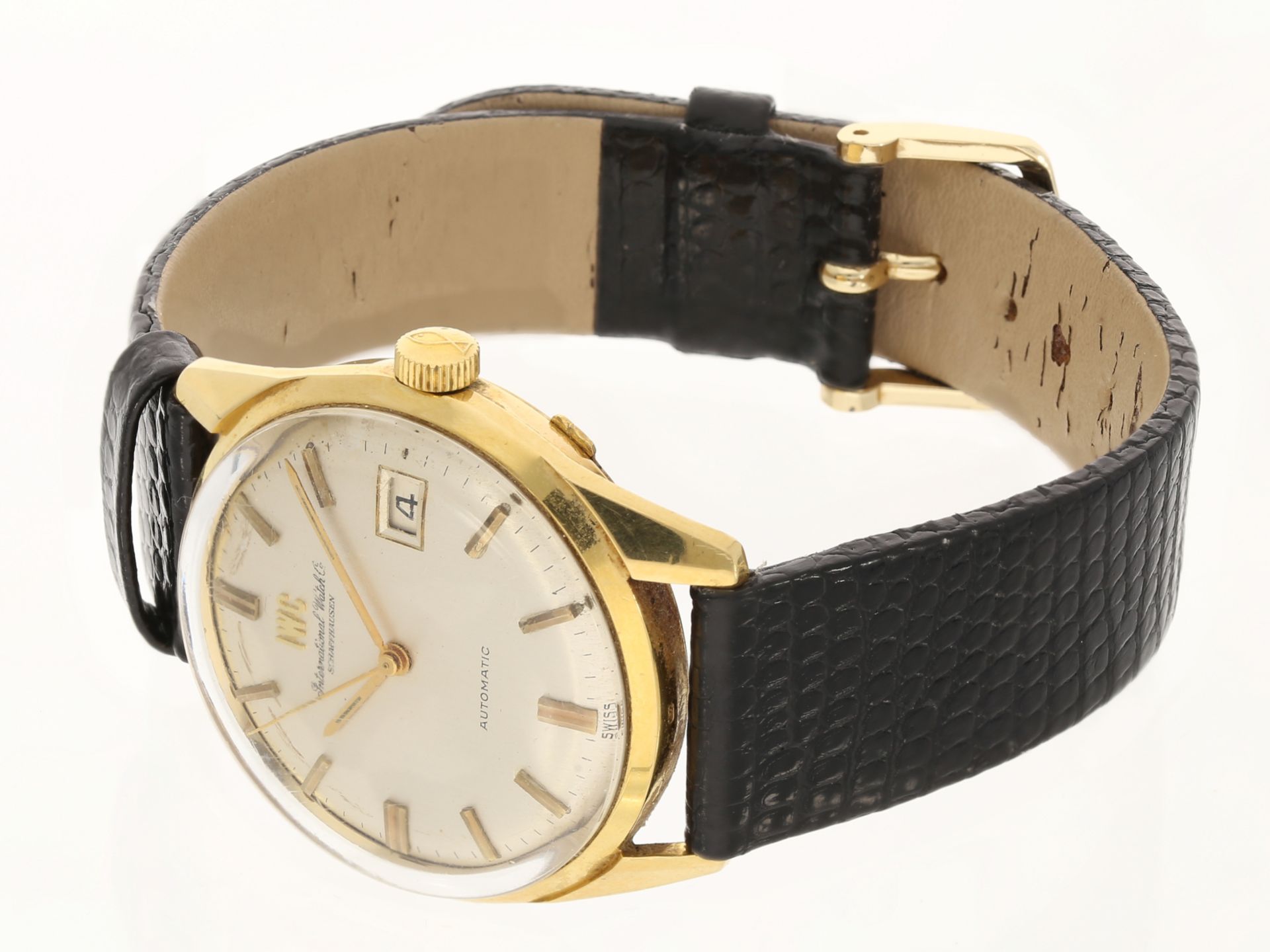Armbanduhr: vintage 18K Gold IWC Automatikuhr Ref. 1810, "L'Institut Emile-Metz", 1970er - Bild 2 aus 3