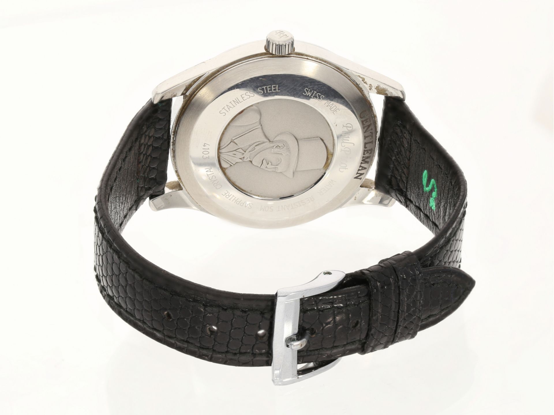 Armbanduhr: elegante Herrenarmbanduhr Paul Picot Gentlemen 38 in Stahl, inkl. Papieren - Bild 3 aus 3