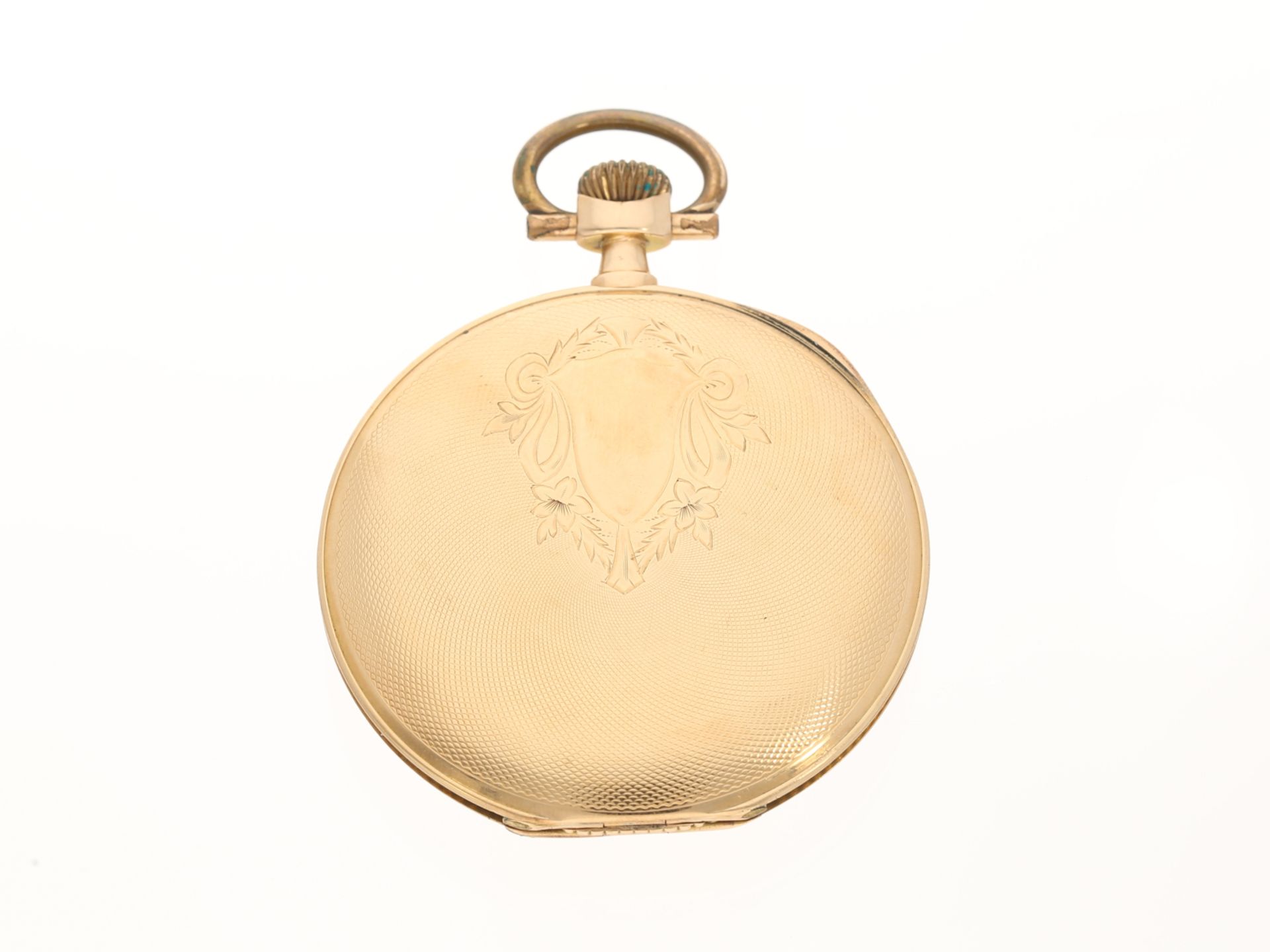 Taschenuhr: feine 14K Gold Omega mit extravagantem Jugendstilgehäuse, Schweiz um 1910 - Bild 2 aus 4