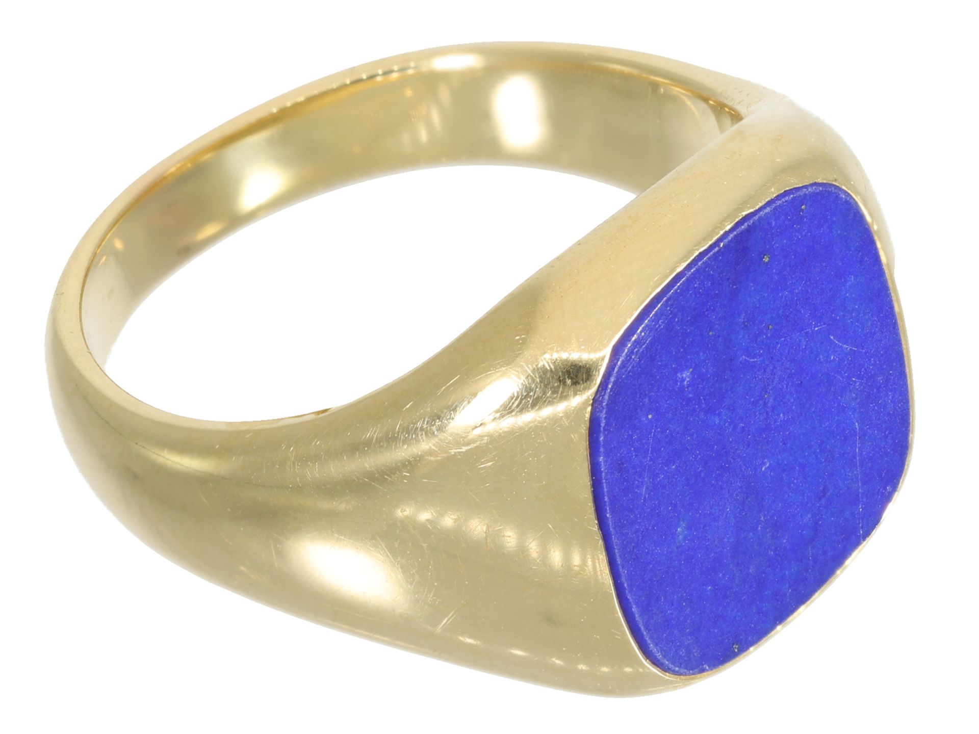 Ring: ehemals teurer, massiver Siegelring mit Lapislazuli, Wempe, 18K Gold - Bild 3 aus 4