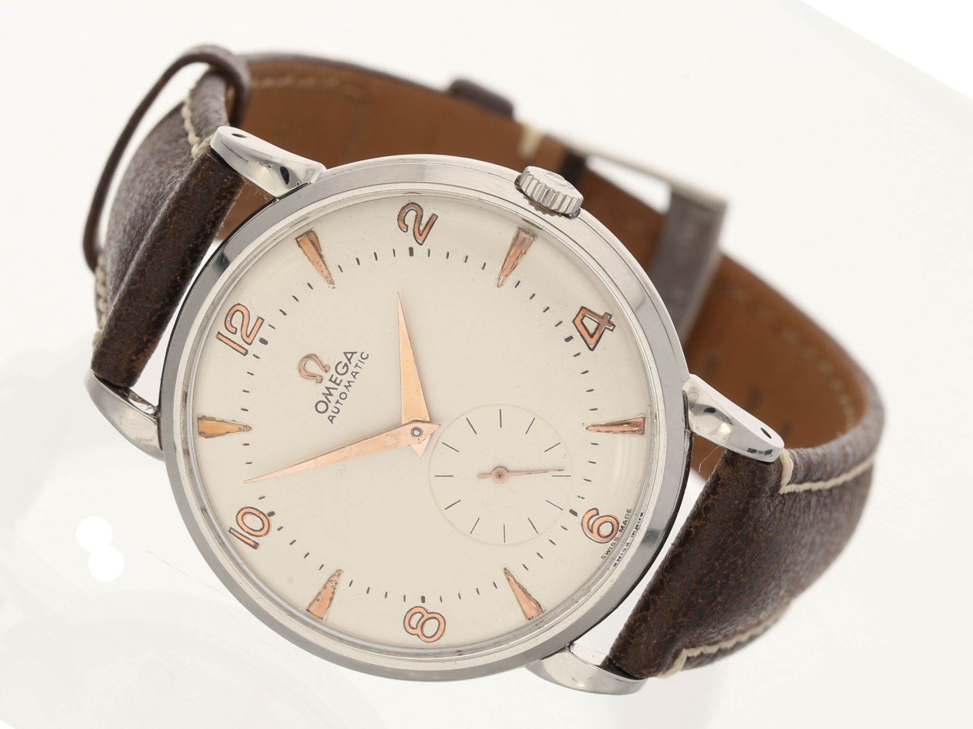 Armbanduhr: vintage Omega 2482-2 Jumbo in Stahl, 1950er