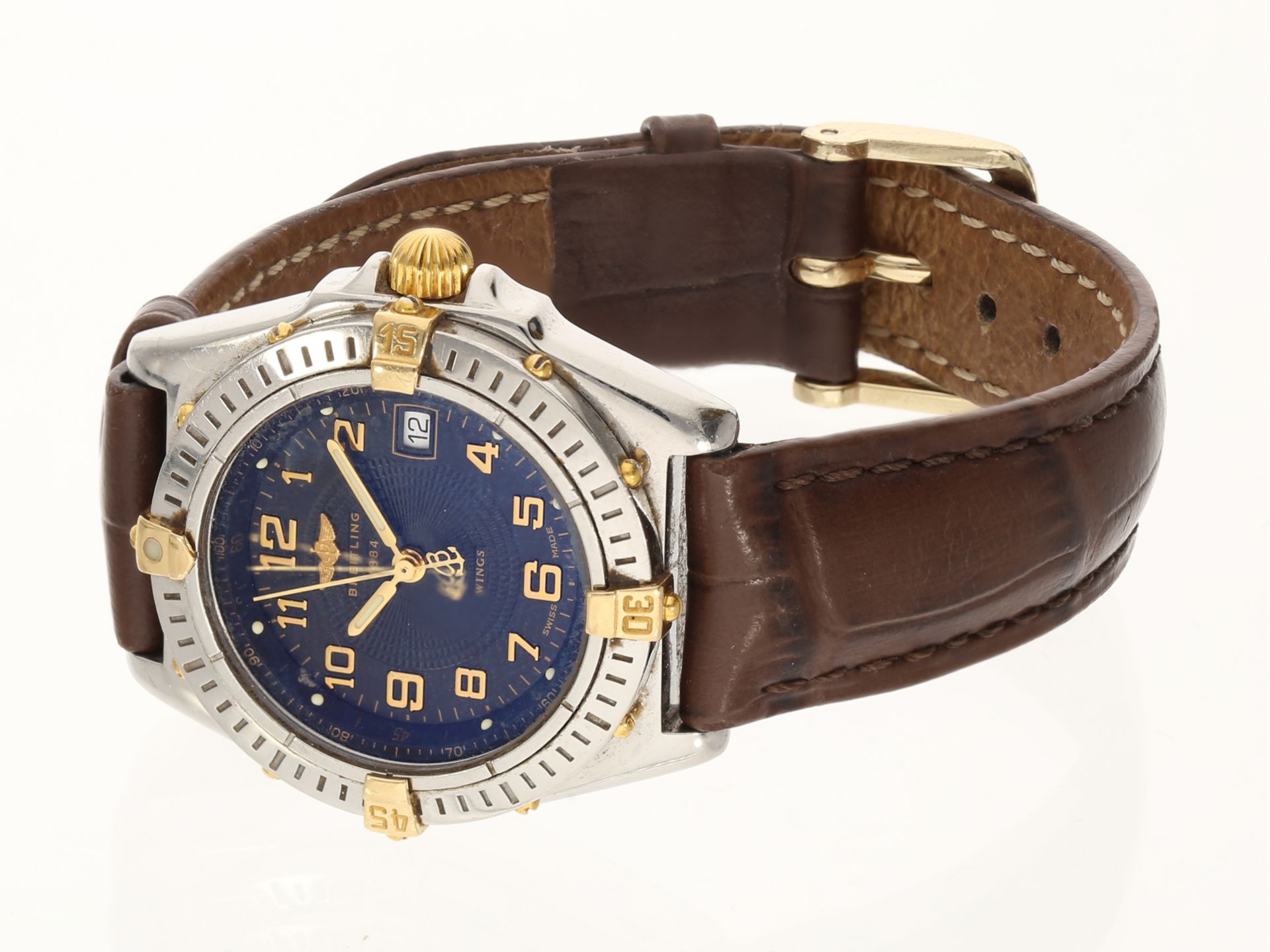 Armbanduhr: Breitling Wings Lady Stahl/Gold Damenuhr mit Datum, Ref. B67350, ca. 2000 - Bild 2 aus 5