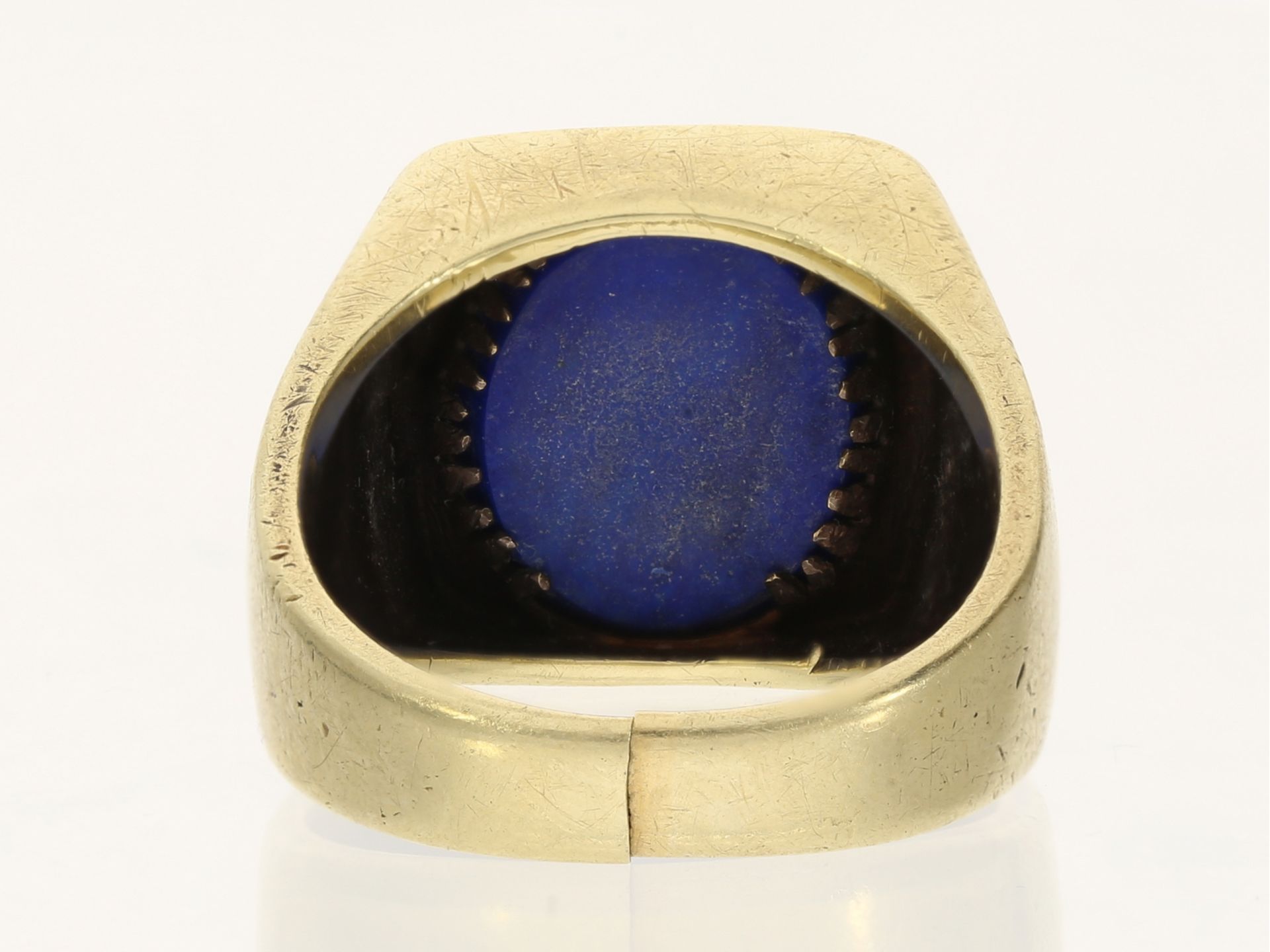 Ring: massiver Herren/Siegelring mit Lapslazuli, 14K - Image 3 of 3