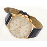Armbanduhr: schöner, großer Chronograph von Baume & Mercier Geneve in 18K Gold, Ref.3921, 1950er