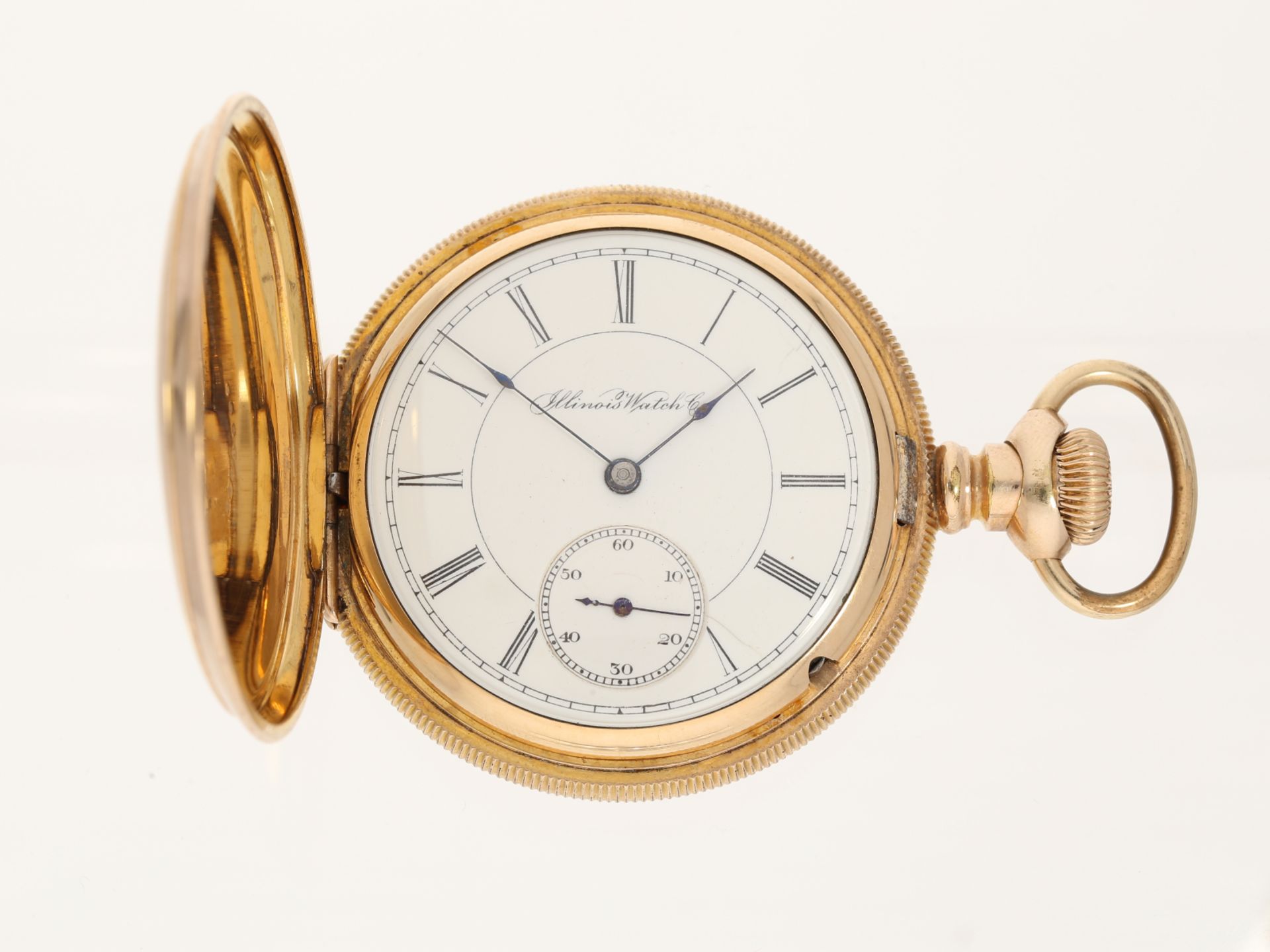 Dekorative amerikanische Taschenuhr "Illinois Watch" vergoldet - Bild 2 aus 6