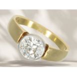 Ring: vintage solitaire diamond gold ring, Old European cut diamond of approx. 1.5ct