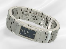 Armbanduhr: luxuriöse Damenuhr von Versace, Ref. CSQ99 mit Brillantbesatz, Originalbox