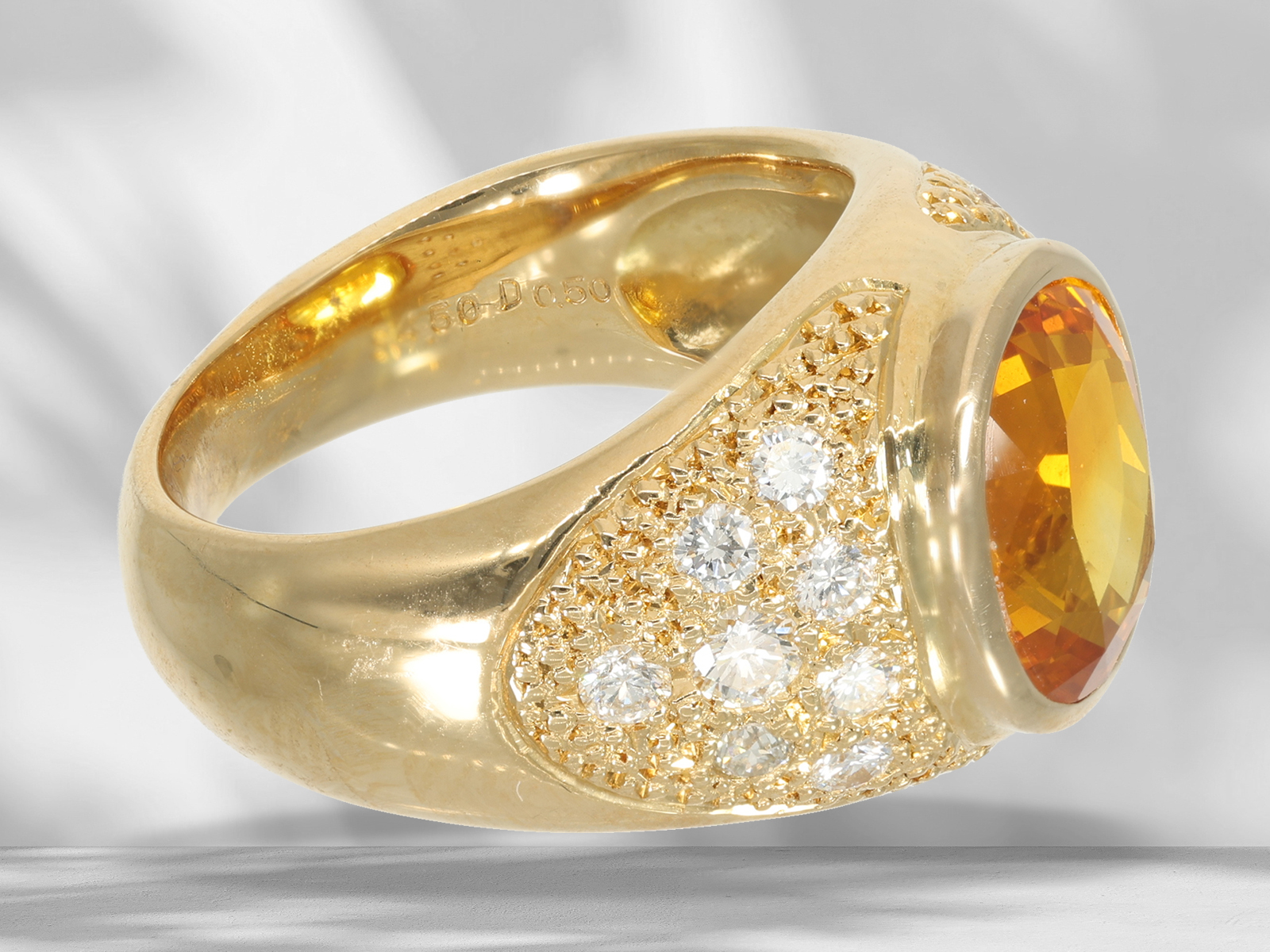 Ring: goldsmith ring with rare, intense orange sapphire (Ceylon Ratnapura), 4.5ct - Image 5 of 5