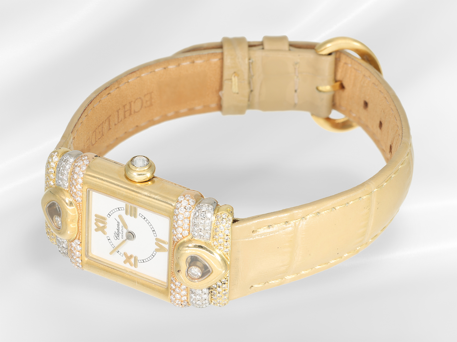 Wristwatch: luxurious Chopard ladies' watch "Happy Diamonds", rare reference 5249-1 - Image 2 of 4