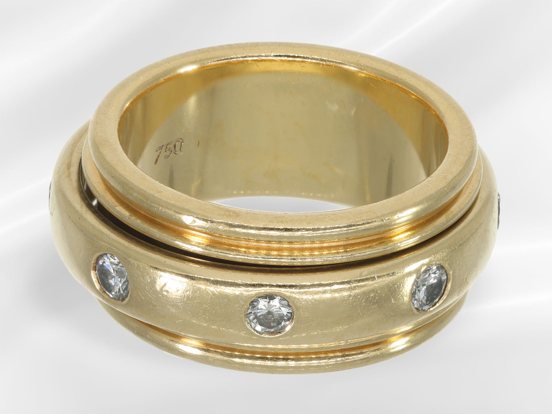 Ring: massiver hochwertiger Goldschmiedering im Piaget-Stil, 18K Gold - Bild 2 aus 3