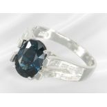 Ring: like new, modern and high quality sapphire/diamond goldsmith ring