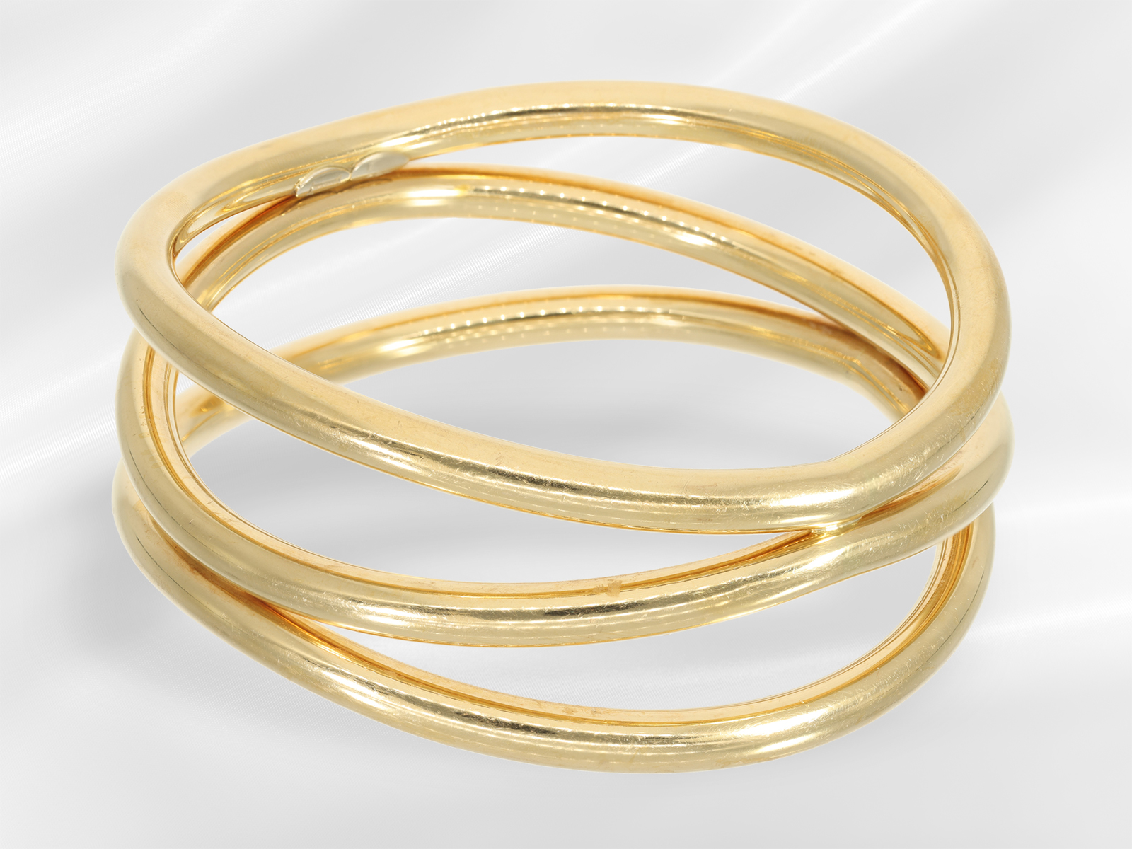 Bangle: noble and very attractive designer goldsmith bangle, Italian handmade from 18K gold - Image 3 of 3