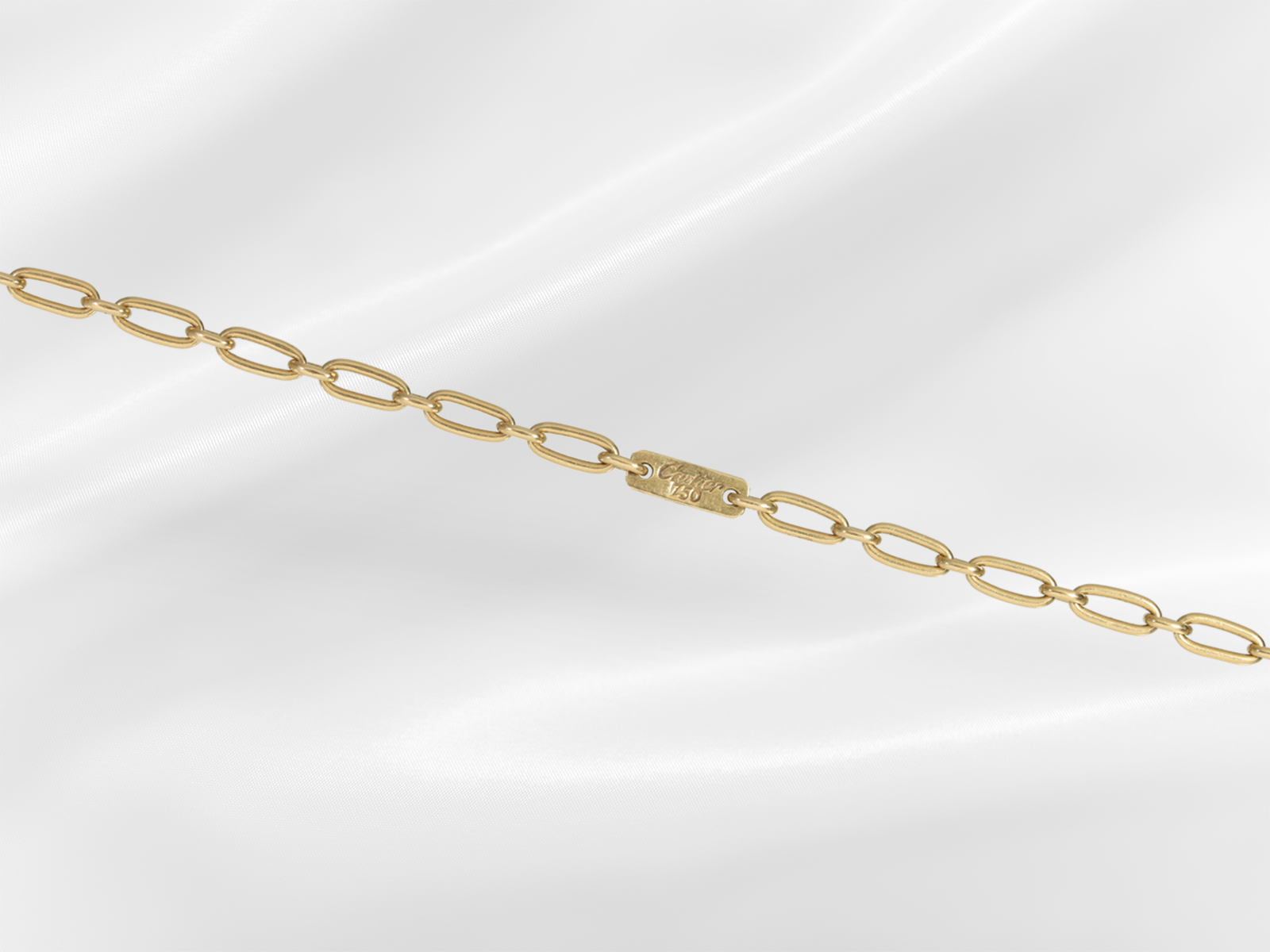 Cartier eyeglasses chain in 18K yellow gold with original case and certificate - Image 2 of 3