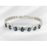 Bracelet: decorative vintage sapphire/diamond bracelet, 18K white gold