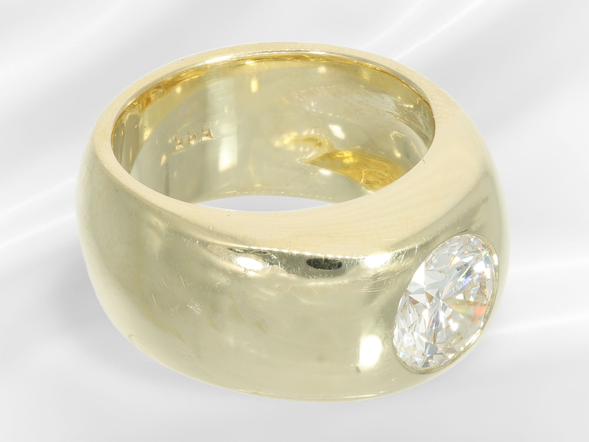 Ring: sehr hochwertiger Brillant-Solitärring von feinster Qualität, ca. 1,5ct - Bild 3 aus 3