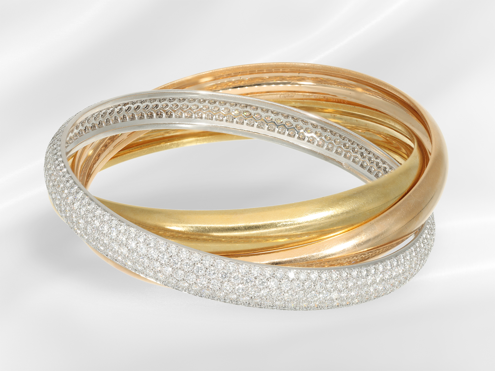 Bangle: luxurious and large version of the Cartier Trinity "One" Ref. HP600511, extremely rare! - Image 3 of 5
