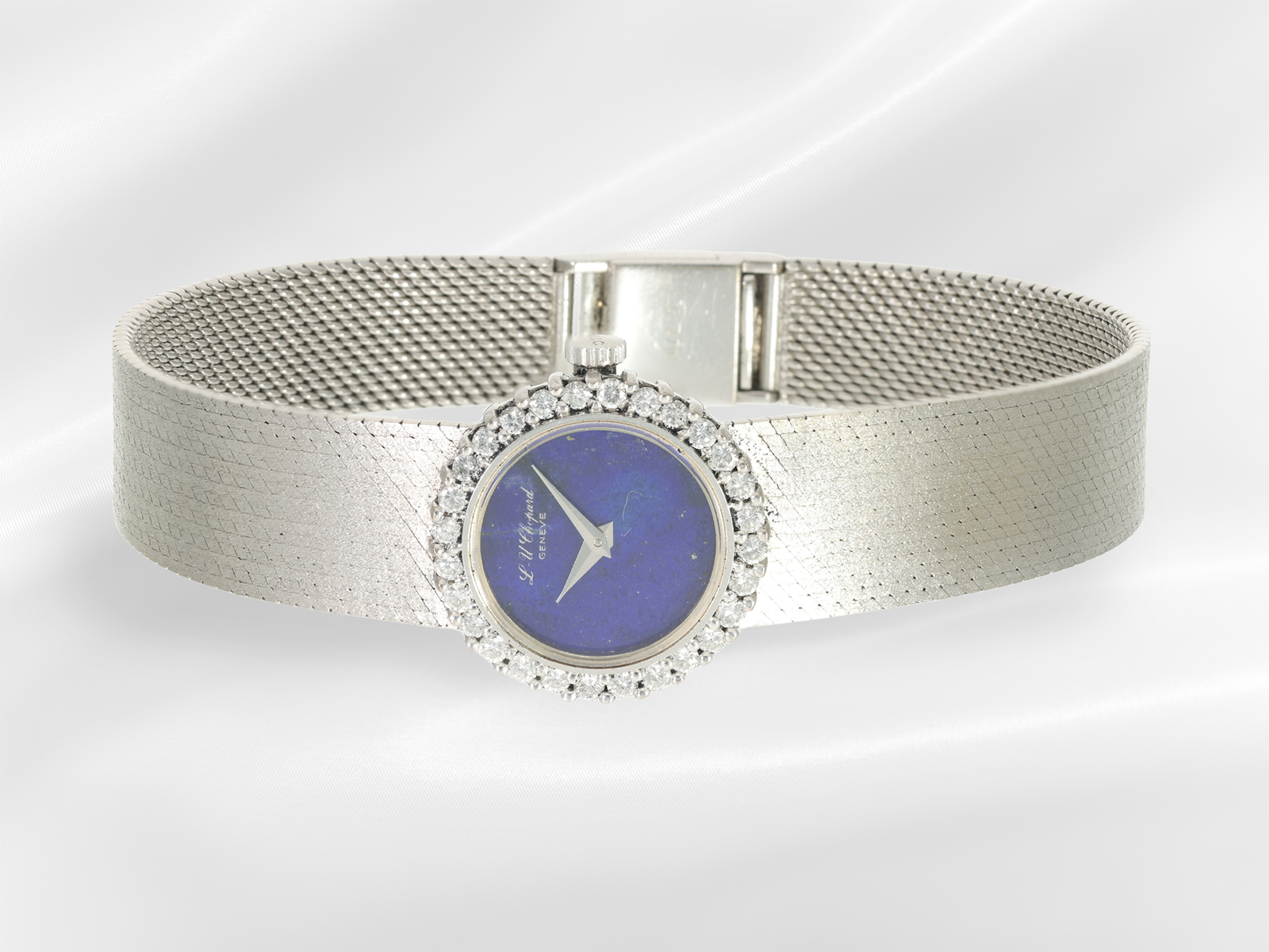 Wristwatch: luxurious ladies' watch by Chopard with brilliant-cut diamond bezel and lapis lazuli dia - Image 2 of 4