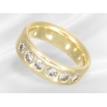 Ring: modern, extremely solid 18K gold brilliant-cut diamond ring