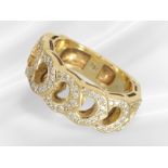 Ring: very high-quality and elaborately crafted designer brilliant-cut diamond gold ring, 18K gold