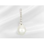 Pendant: very beautiful South Sea cultured pearl pendant with brilliant-cut diamonds of approx. 0.5c