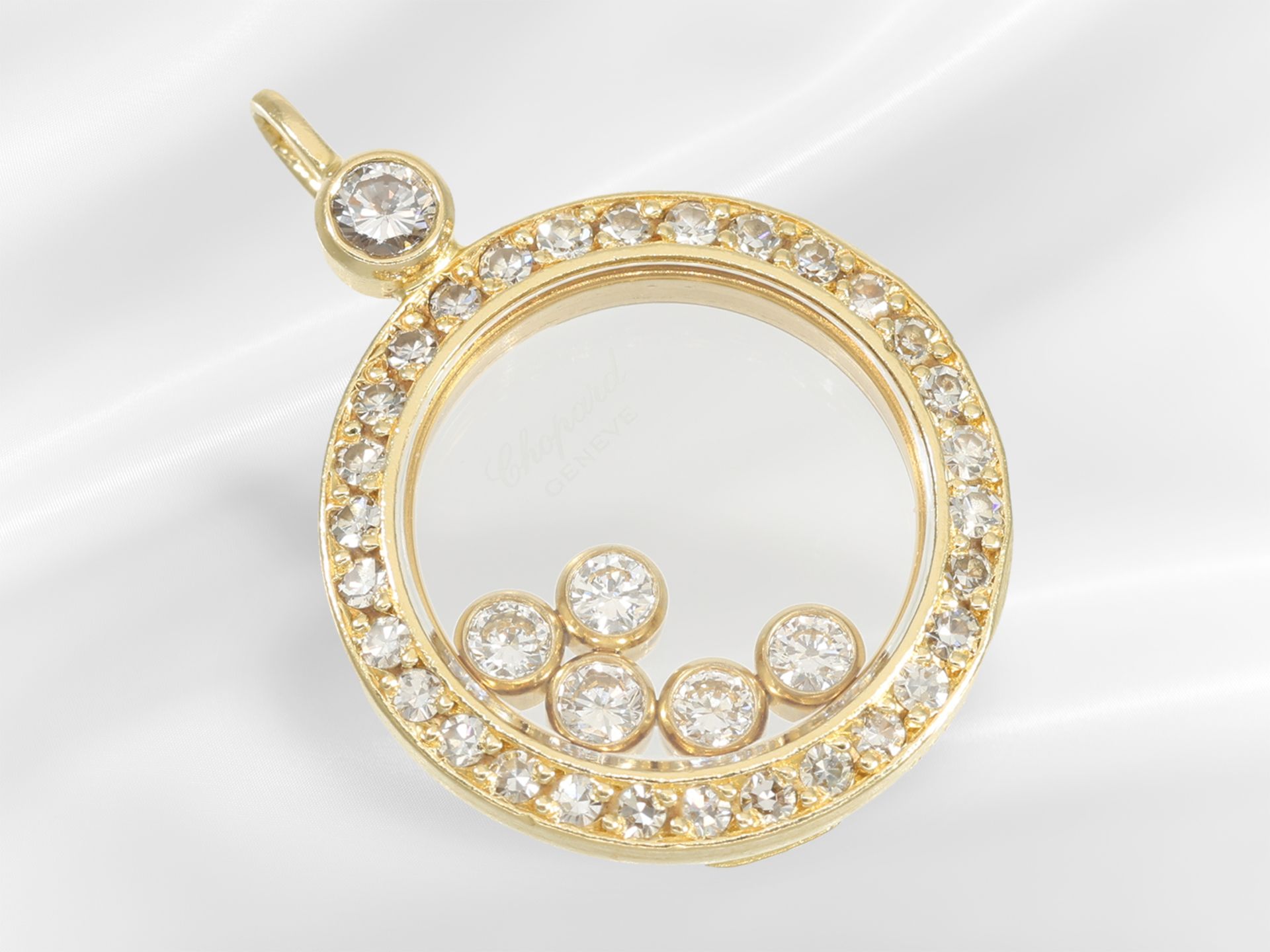 Anhänger: luxuriöser Chopard " Happy Diamonds" Anhänger, 18K Gelbgold - Bild 3 aus 3