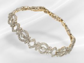 Armband: sehr attraktive und feine antike Goldschmiedearbeit mit Brillanten, ca. 3,3ct, Handarbeit