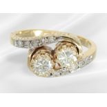 Ring: decoratively crafted brilliant-cut diamond/diamond ring, approx. 0.63ct brilliant-cut diamonds