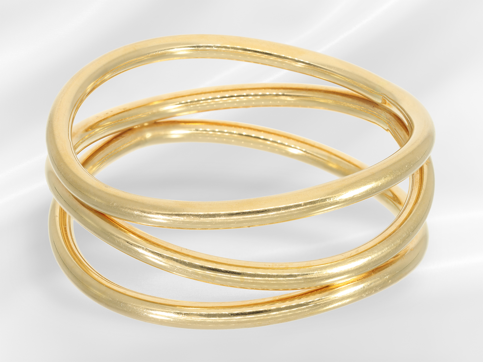 Bangle: noble and very attractive designer goldsmith bangle, Italian handmade from 18K gold - Image 2 of 3